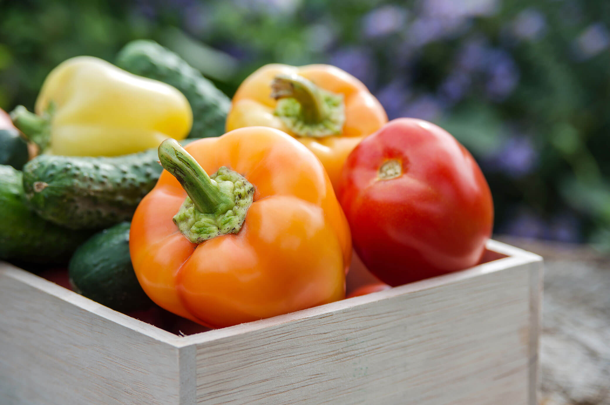 crate of vegetables
