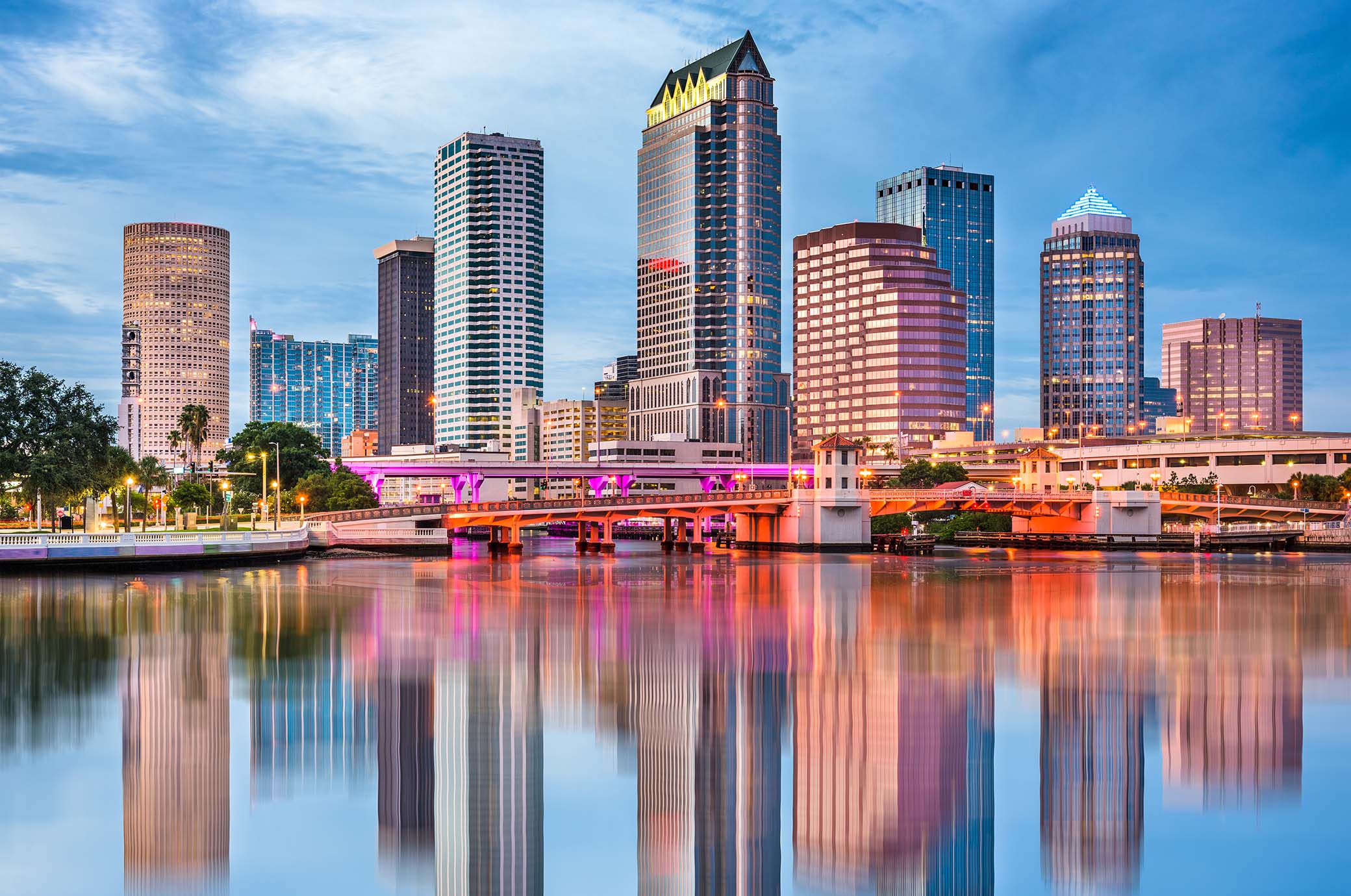Image of the Tampa skyline, there are many festivals in Tampa that you should check out.