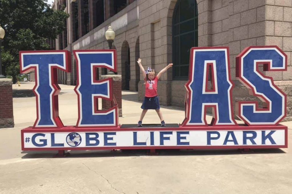 Image of a sign saying " Texas global life park"