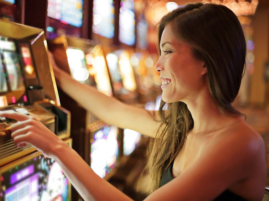 lady playing at casino