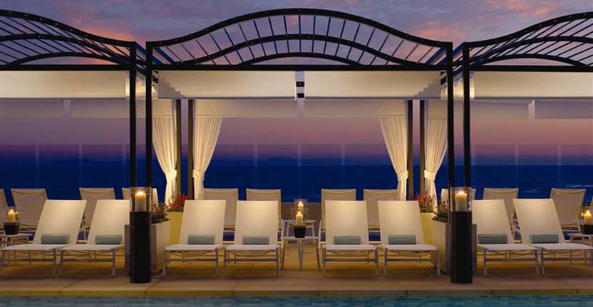 cabanas at dusk