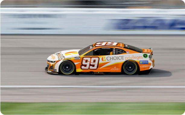 racing car at a speed
