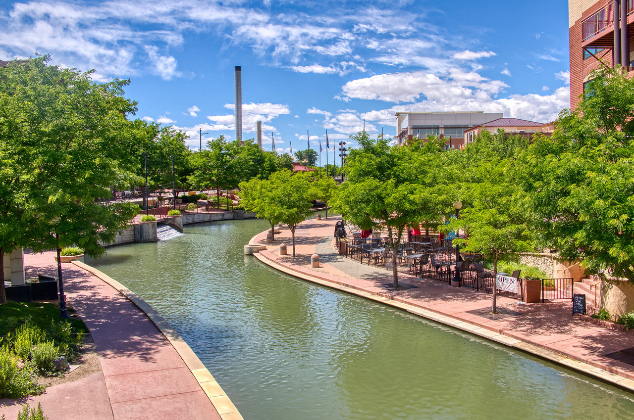 175Summer view of the Riverwalk in downtown Pueblo, Colorado.7465984