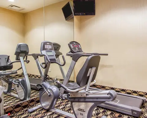 Fitness center with television
