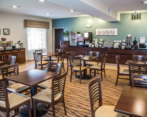 Enjoy breakfast in this spacious area | Sleep Inn Designed to Dream Hotel | Davenport, IA
