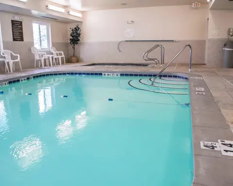 Indoor heated pool with hot tub | Sleep Inn Designed to Dream Hotel | Davenport, IA
