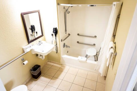 Accessible bathroom | MainStay, Coralville IA Hotels