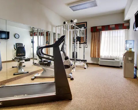 Fitness center with cardio equipment and weights