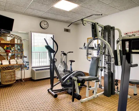 Fitness center with cardio equipment and weights
