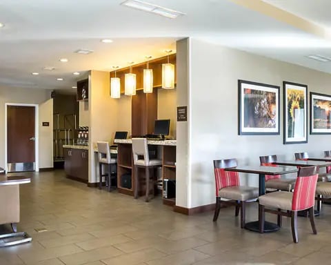 Enjoy breakfast in this seating area