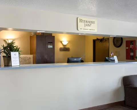Front desk with friendly staff | Rodeway Inn hotel in West Fargo, ND