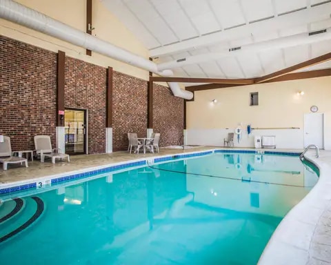 Indoor pool with sitting area
