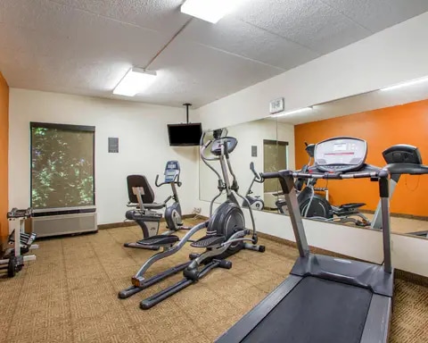 Fitness center with television