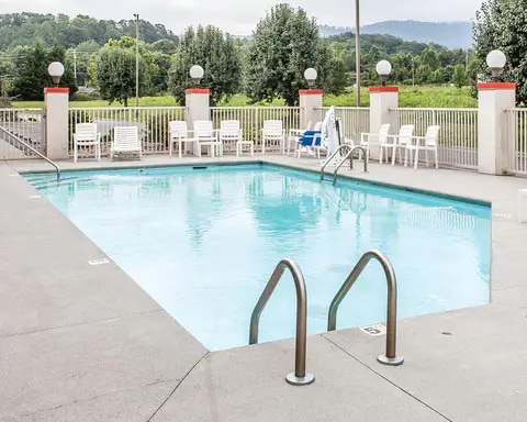 Outdoor pool with sundeck