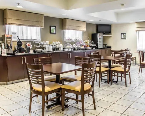 Enjoy breakfast in this seating area