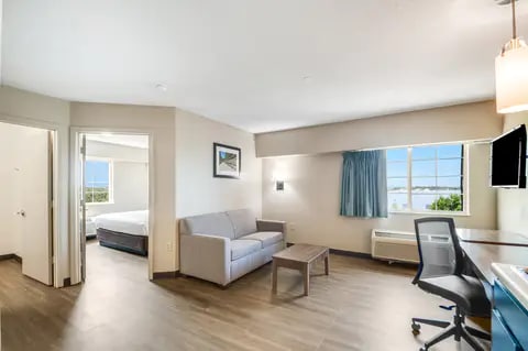 Guest room with added amenities | Suburban, Sterling VA Hotels