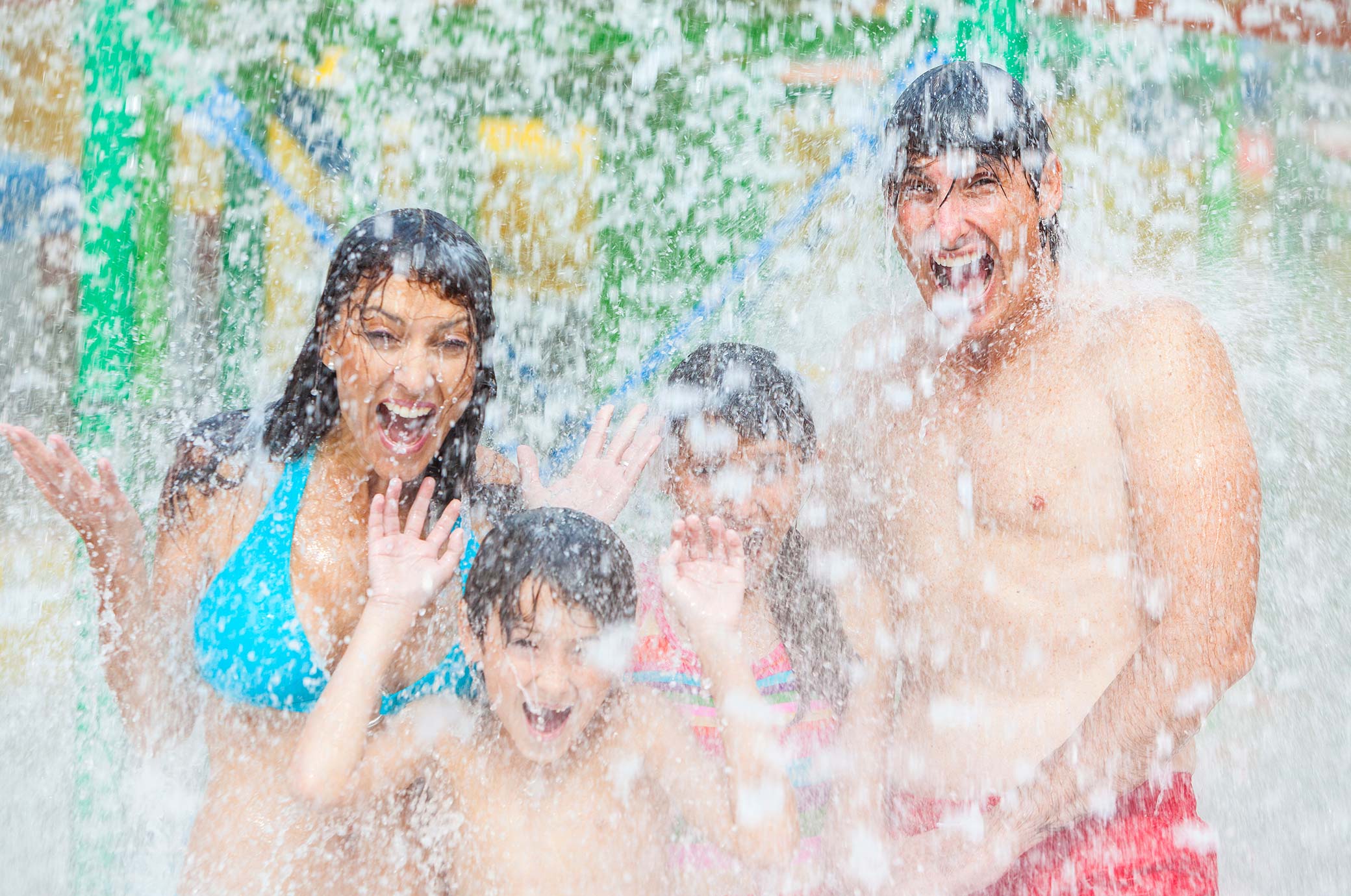 Family at water park image